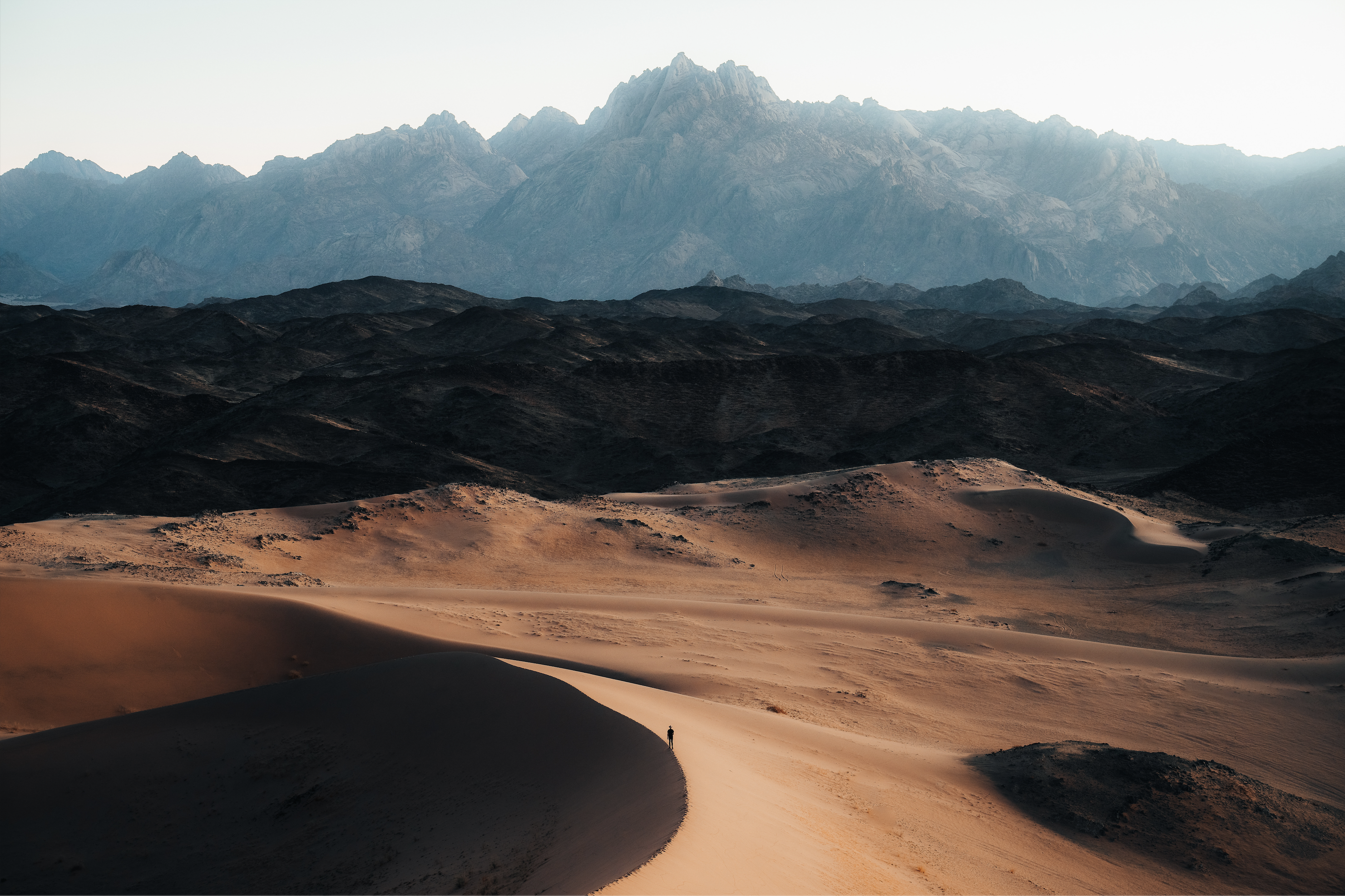 desert, mountains and sky